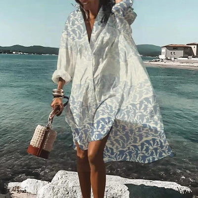 Florence - Lässiges Hemdkleid aus natürliche Textur