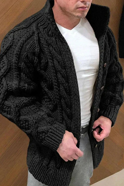 Dawe - Strickjacke aus Wildleder mit Kragen für Männer