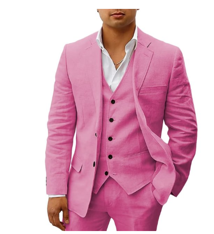 Herrenanzug dreiteilig für Sommer, elegante Kleidung für Hochzeiten und Feiern