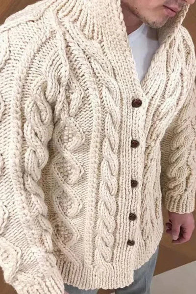 Dawe - Strickjacke aus Wildleder mit Kragen für Männer