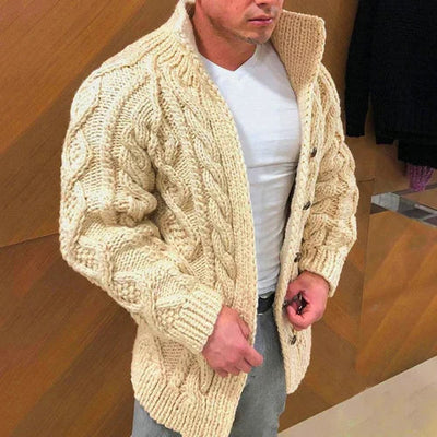 Dawe - Strickjacke aus Wildleder mit Kragen für Männer