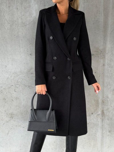 Marina | Stilvoller langer Damenmantel mit eleganter Passform