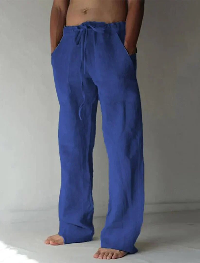 Arthur - Herrenhose aus natürliche Textur mit weitem Bein