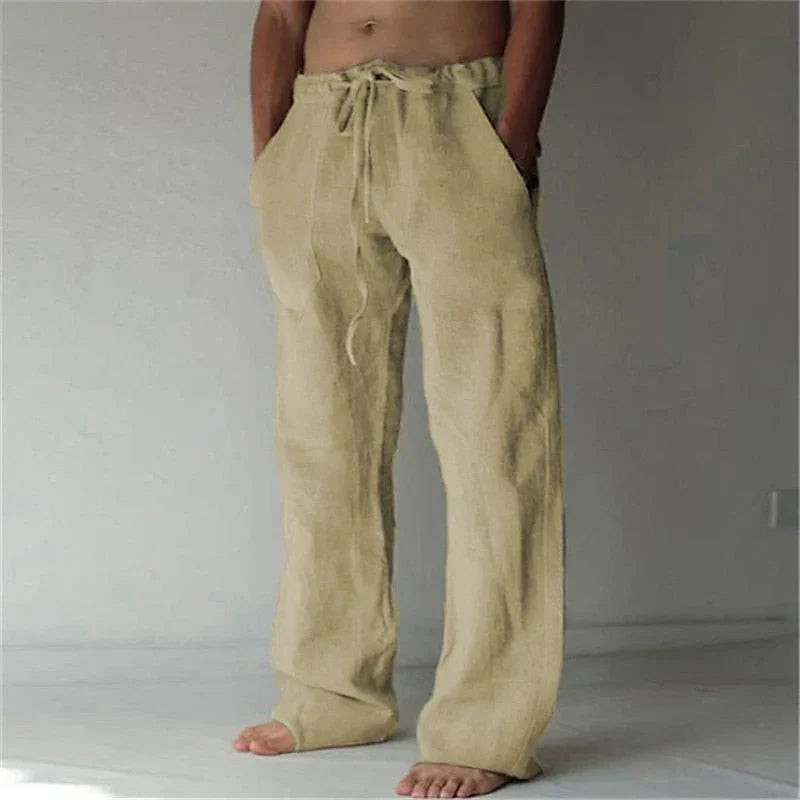 Arthur - Herrenhose aus natürliche Textur mit weitem Bein