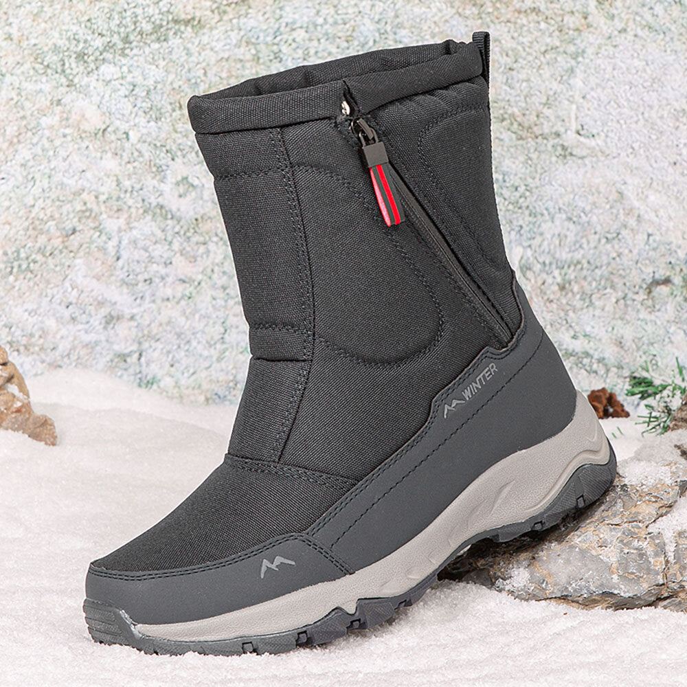 Damen-Winterstiefel mit seitlichem Reißverschluss – wasserdichte, rutschfeste, strapazierfähige Schneestiefel mit warmem Futter
