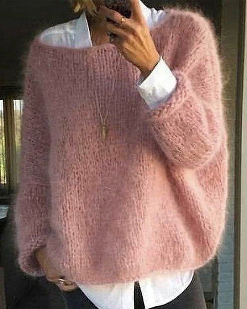 Klassischer Off-Shoulder-Strickpullover für Damen