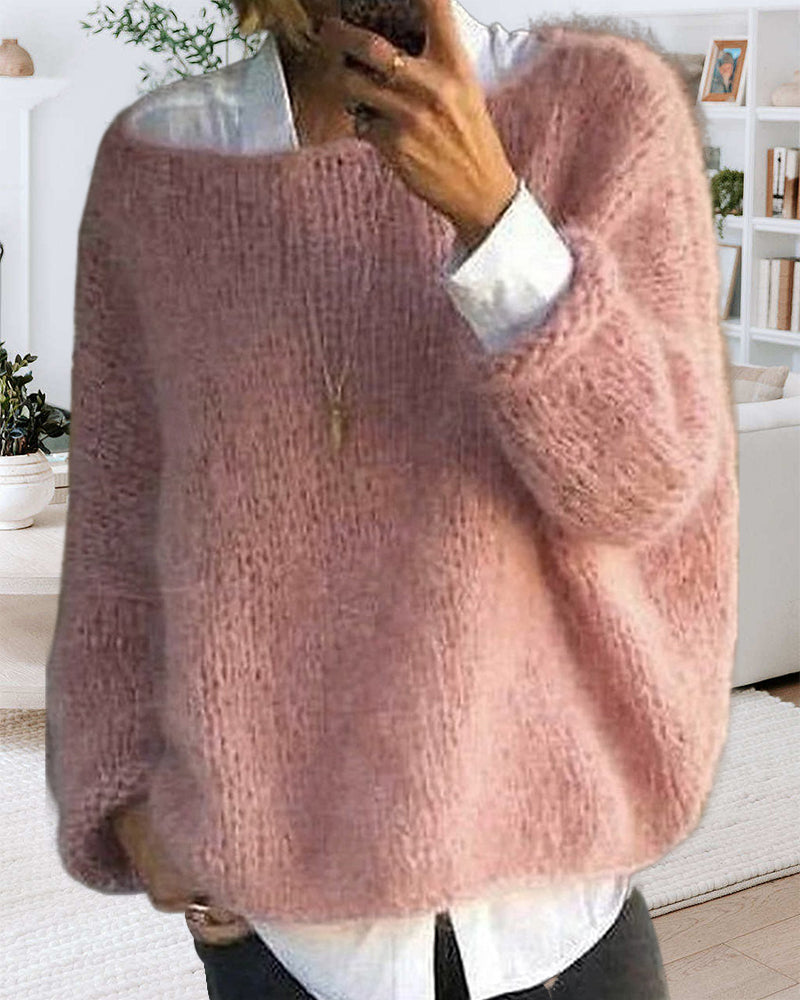 Klassischer Off-Shoulder-Strickpullover für Damen