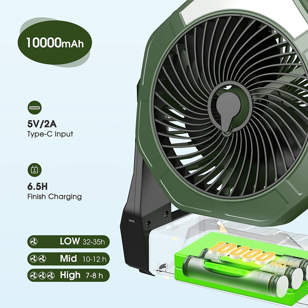 Tragbarer Nebel-Ventilator, 8-Zoll 10000Mah wiederaufladbarer batteriebetriebener Ventilator