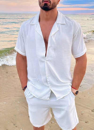 Elegantes Sommer-Set aus natürliche Textur für Herren - Rommy