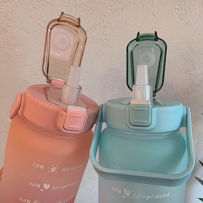 Motivations-Wasserflasche | 2L Umweltfreundlich