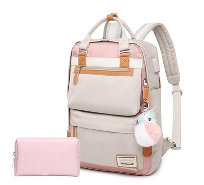 Stilvoller wasserdichter Rucksack für Frauen mit 15,6-Zoll-Laptop-Fach