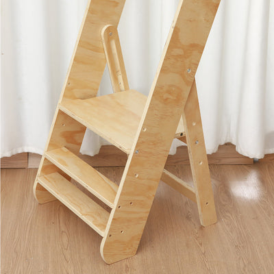 Faltbarer Montessori-Lernturm für Kleinkinder – Tragbarer Küchenhelfer aus naturbelassenem Holz