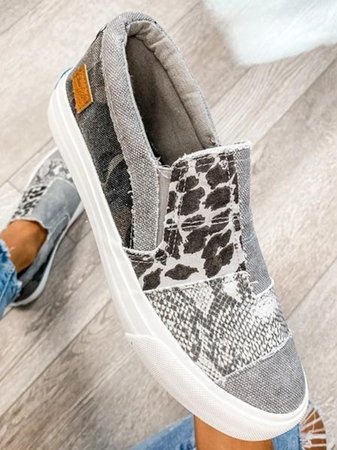 Geneva | Segeltuchschuhe mit Tiermuster