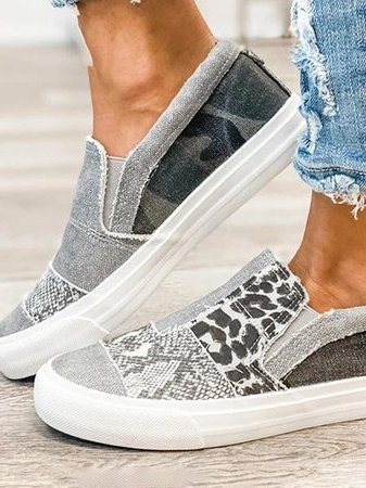 Geneva | Segeltuchschuhe mit Tiermuster