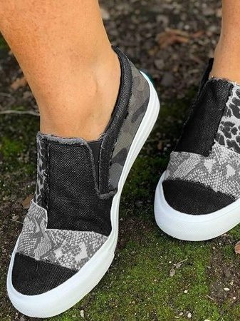Geneva | Segeltuchschuhe mit Tiermuster