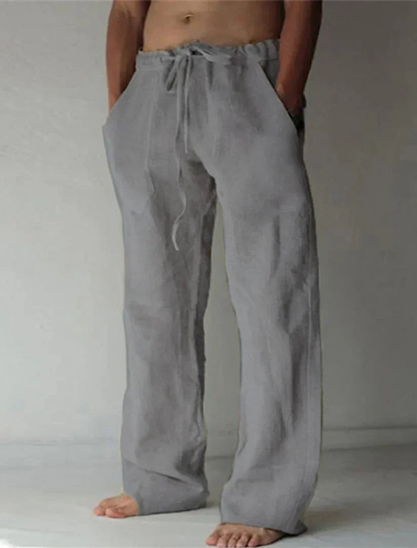 Arthur - Herrenhose aus natürliche Textur mit weitem Bein