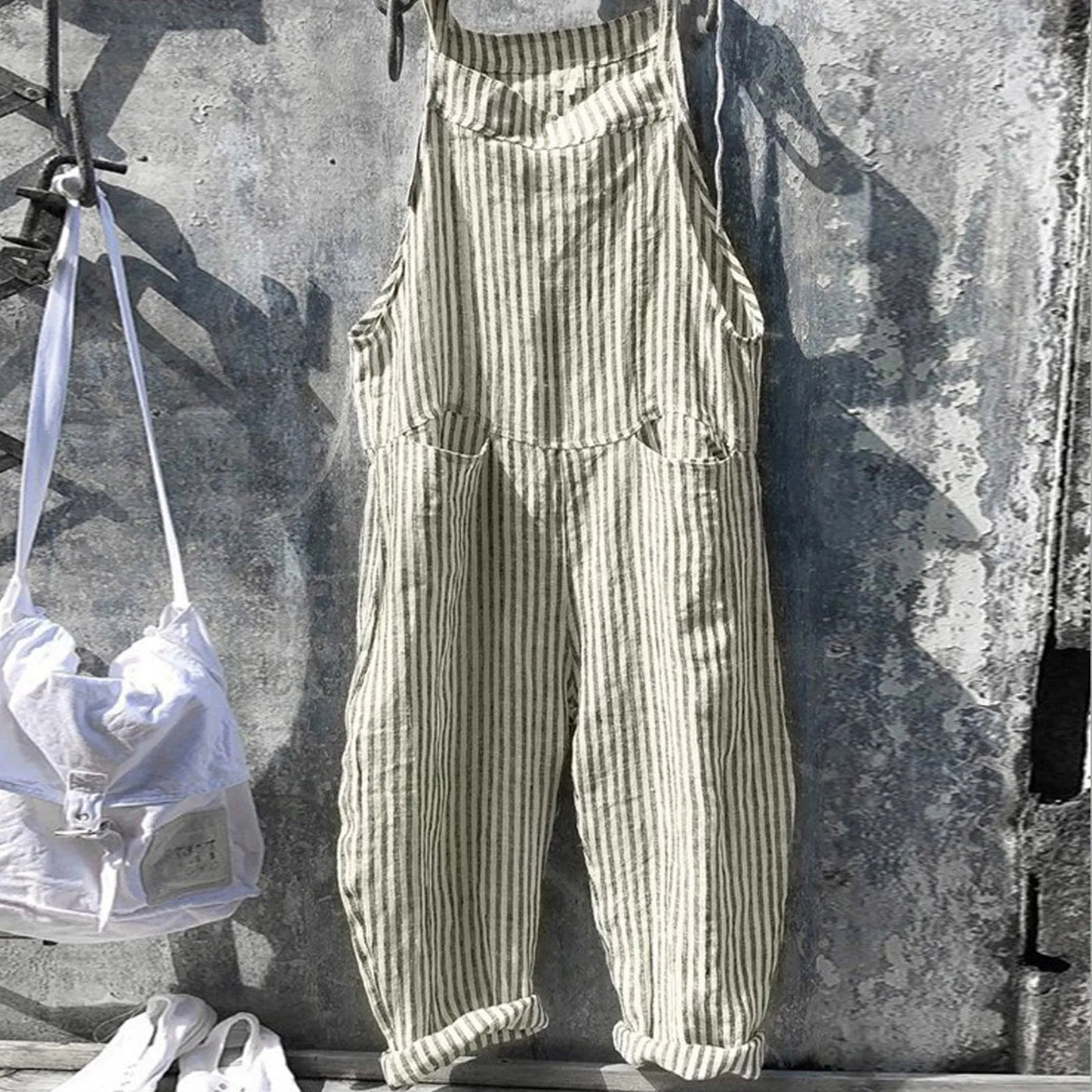Vintage Gestreift Weiter Overall Für Damen | Ideal für den Sommer