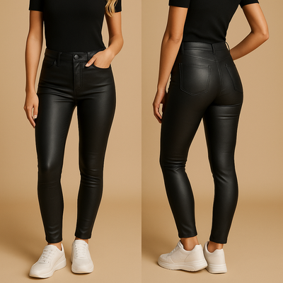 Milou | Hochtaillierte PU Lederhose mit schmaler Passform für Damen