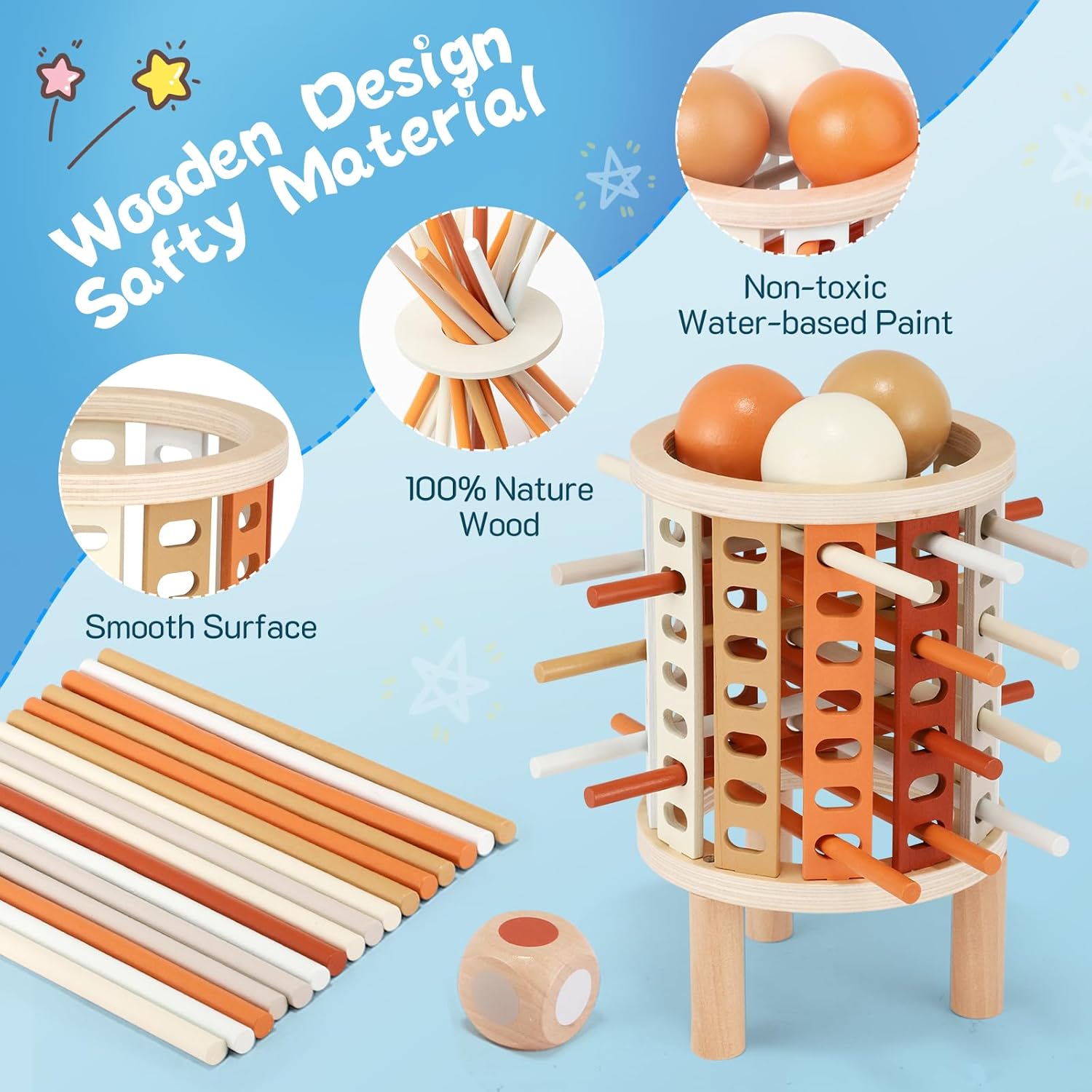 Farbiger Lern-Turm Montessori-Spielzeug