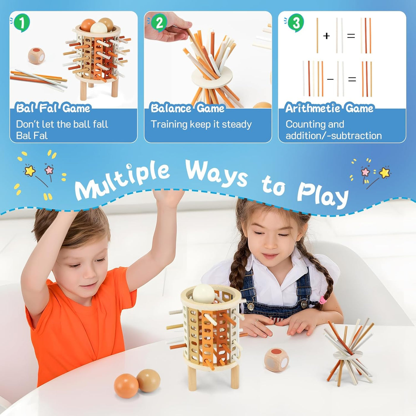 Farbiger Lern-Turm Montessori-Spielzeug