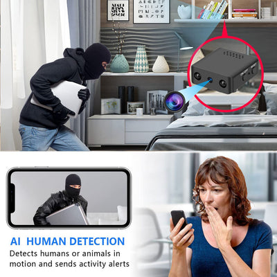 Micro HD Kamera mit WiFi und Audio - Kompakte Sicherheitskamera mit Nachtsicht
