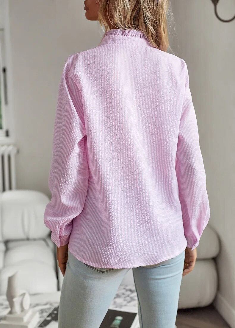 Lisbeth - Elegante gestreifte Bluse mit langen Ärmeln für Frauen