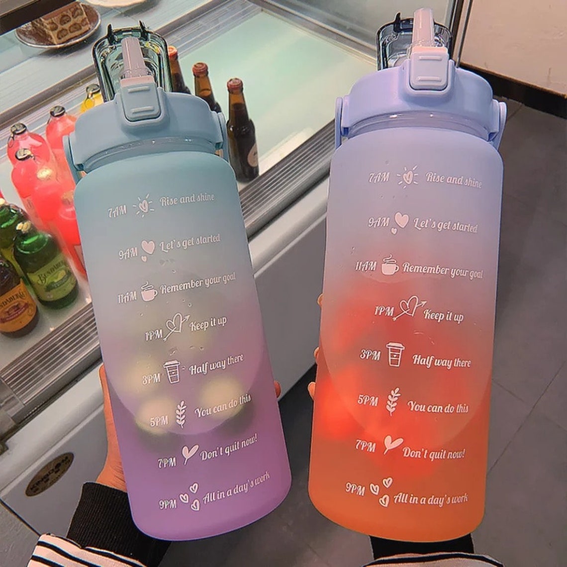 Motivations-Wasserflasche | 2L Umweltfreundlich