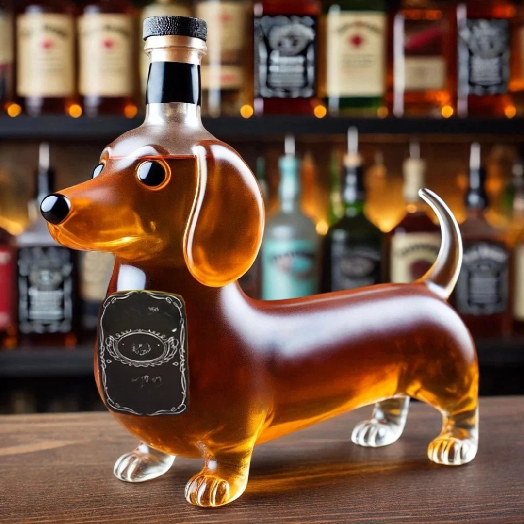 Glas Whiskey Dekanter Hund Design