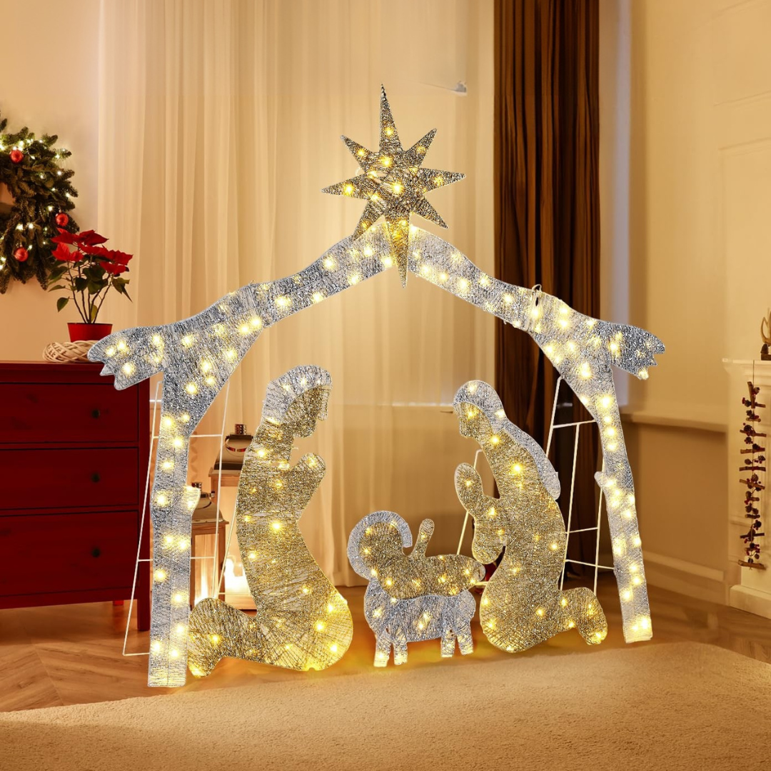 Julkrubba utomhus Silhuett Display