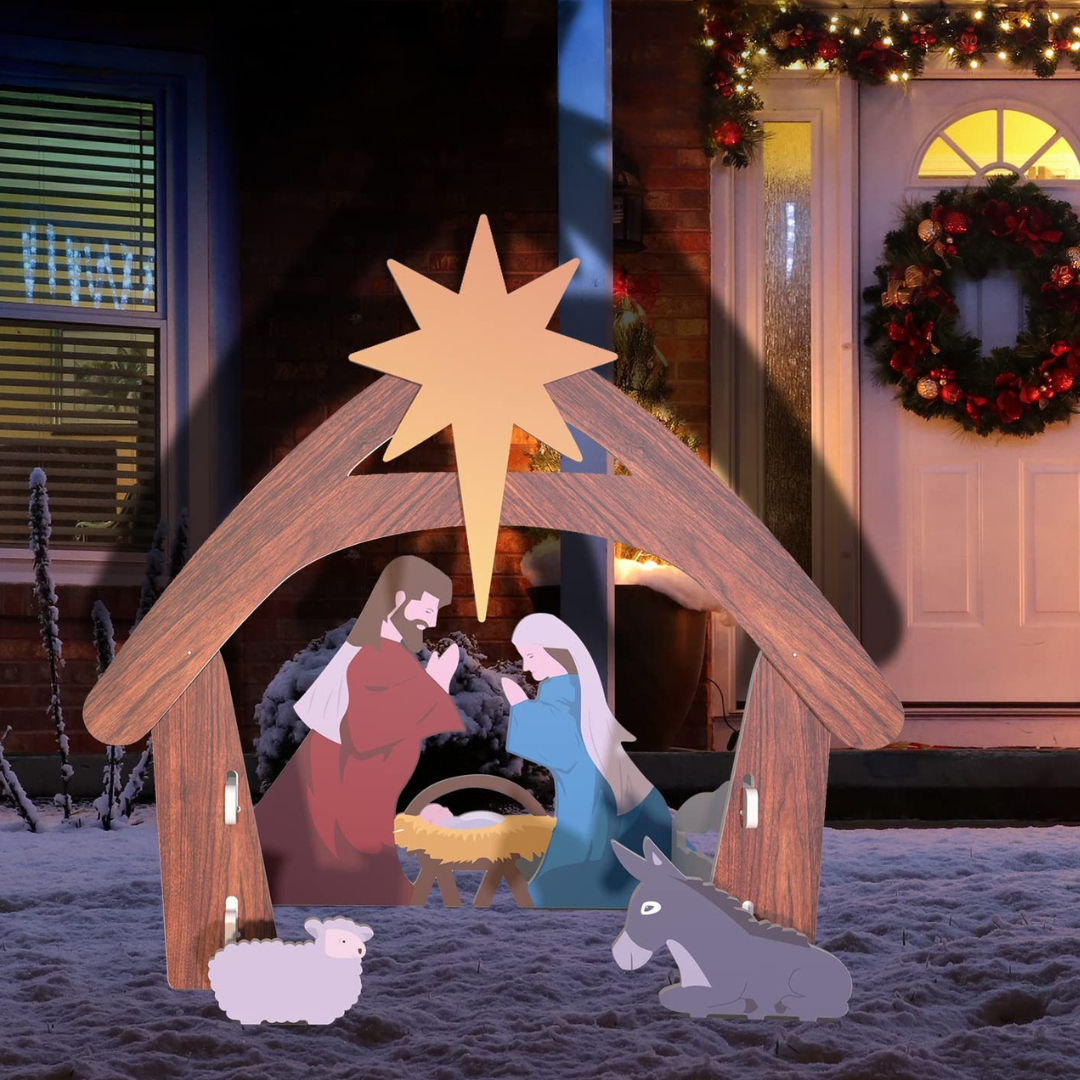 Julkrubba utomhus Silhuett Display