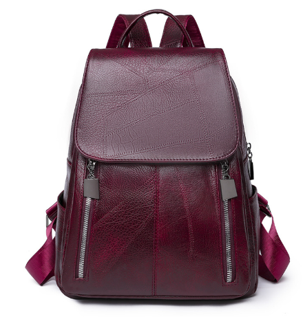 Stylischer Damen-Rucksack aus PU Leder | Diebstahlsichere Tasche | Roswitha