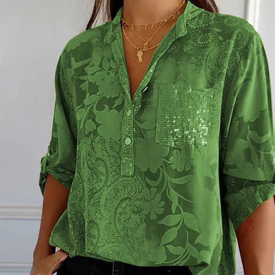Langärmlige Bluse mit Blumenmuster für Damen | Ideal für den Sommer