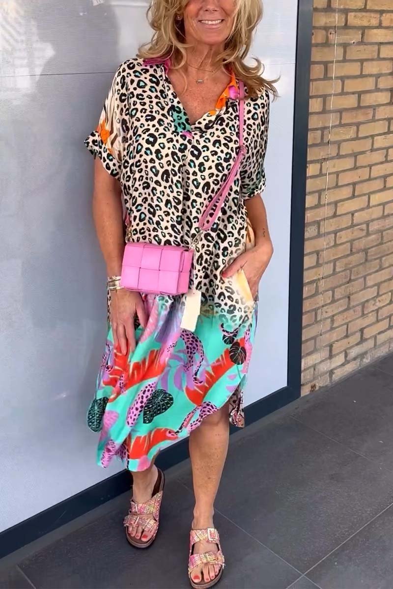 Adrie - Lässiges Kleid mit Leopardenmuster