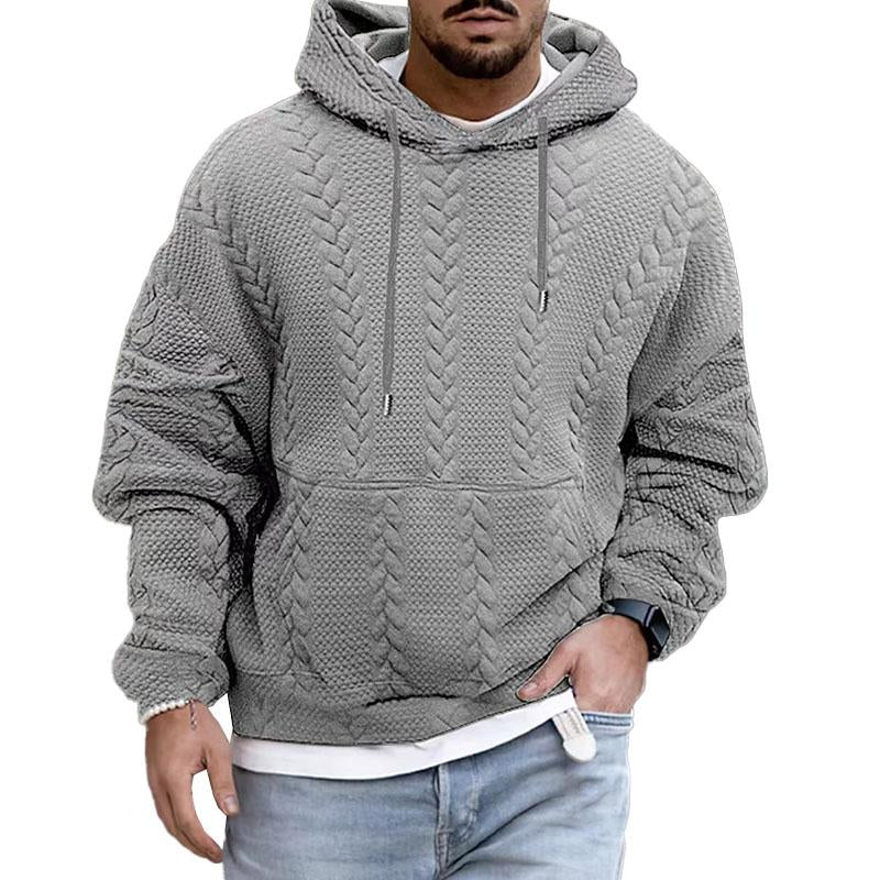 Kapuzenpullover mit strukturiertem Zopfmuster für Männer