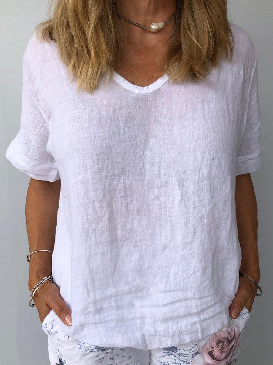 Lässiges Top aus soft-touch-stoff und natürliche Textur für Frauen
