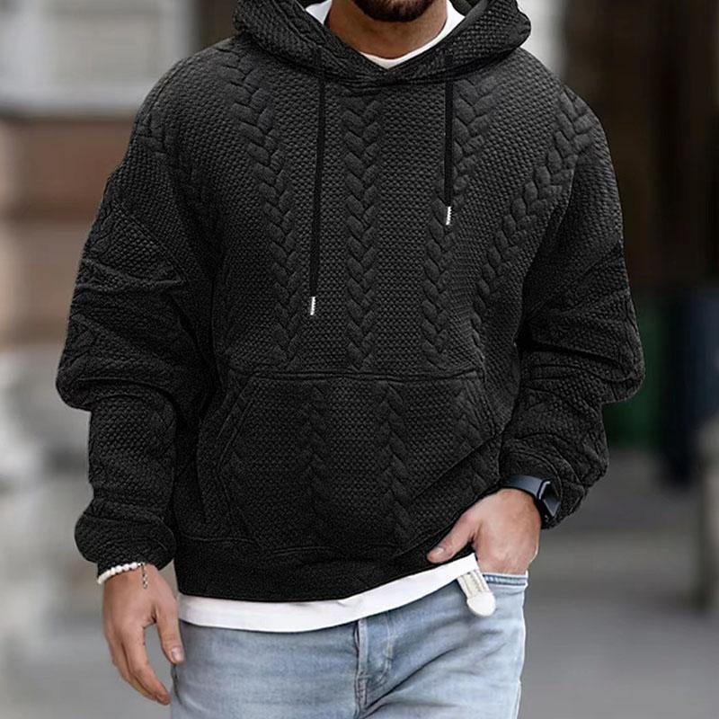 Kapuzenpullover mit strukturiertem Zopfmuster für Männer
