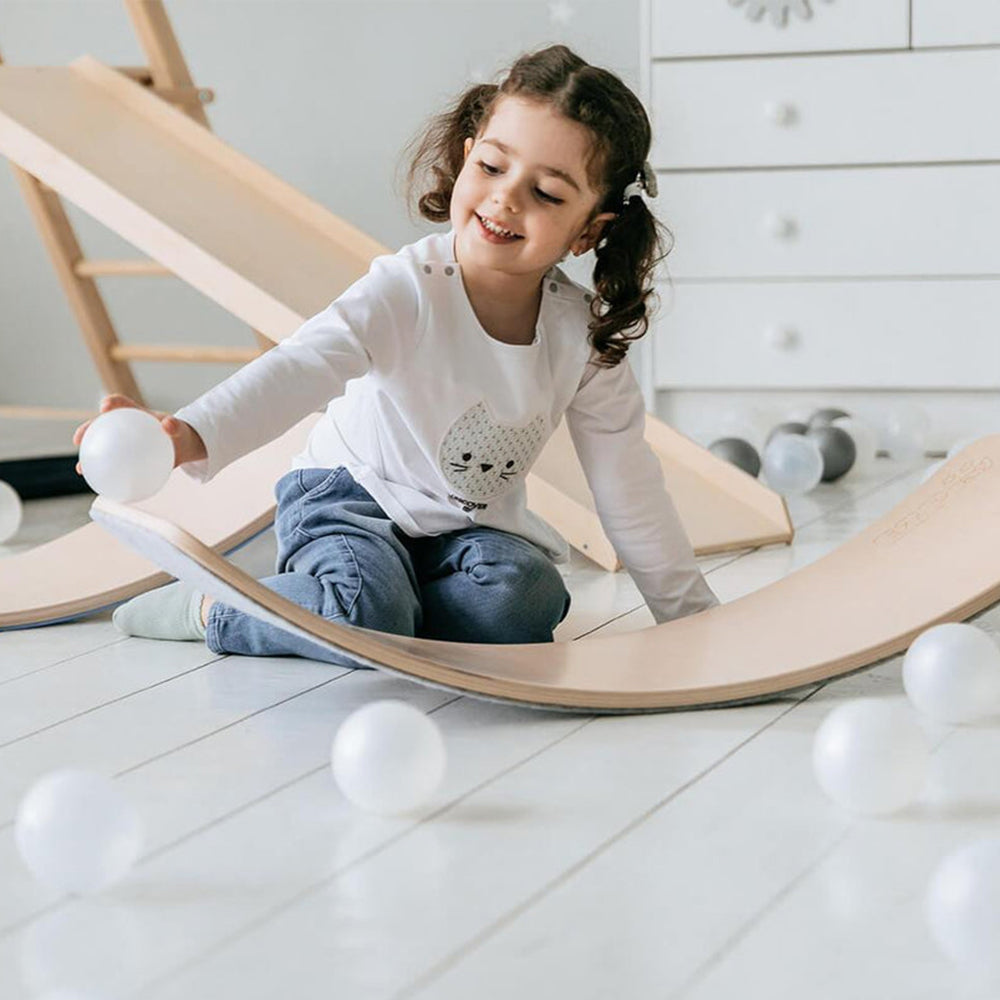 Balance-brett, Natürliches Holz-Balance-Brett für Kinder – Offenes Montessori-Spielzeug für kreatives Spielen