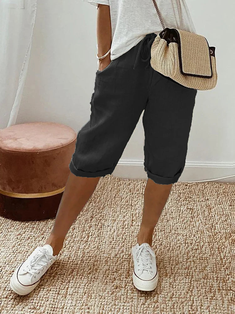 Damenshorts Rosa aus Baumwoll-natürliche Textur - fließend, leicht & trendy Sommer 2025