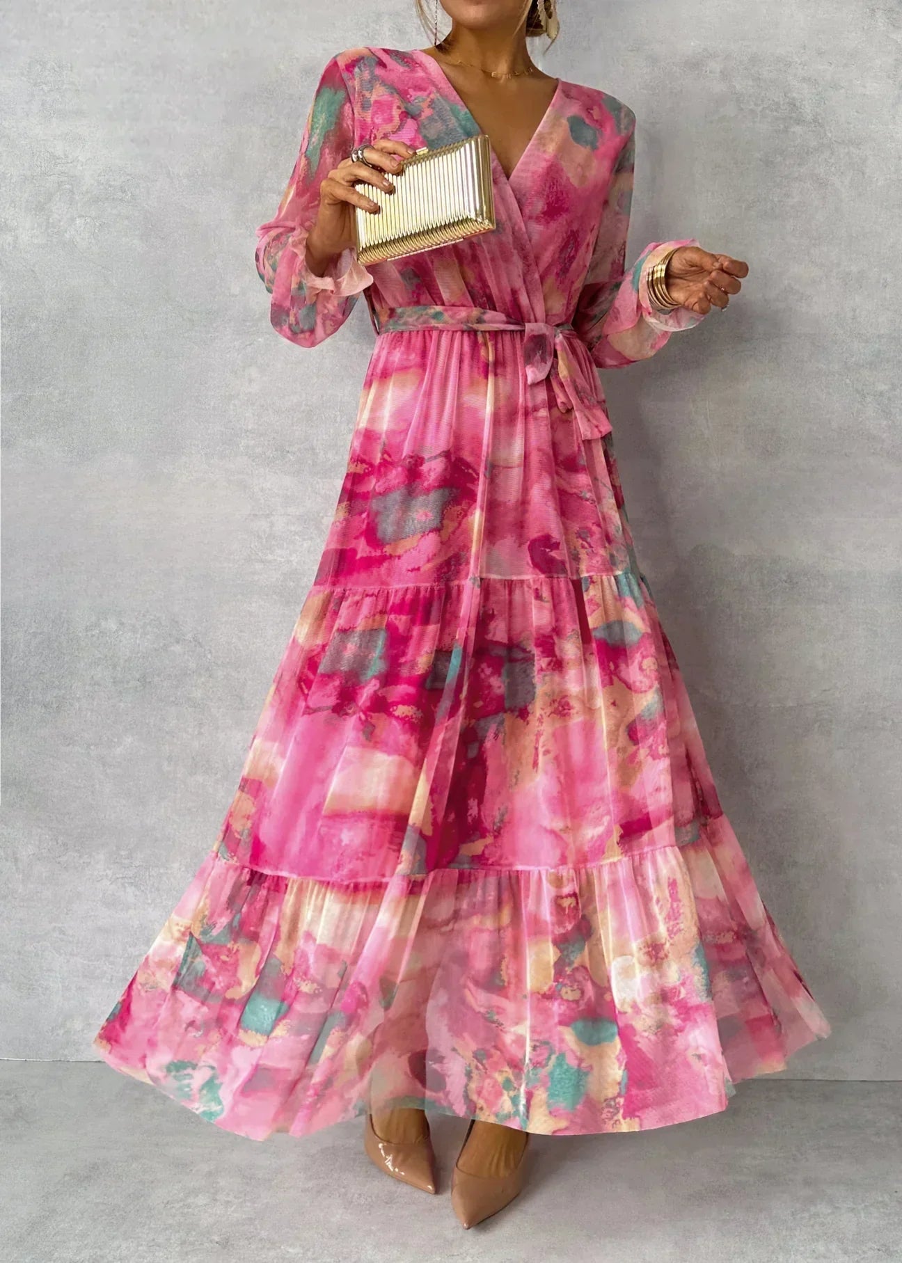 Langärmeliges Sommerkleid für Frauen - Moderne Freizeitmode