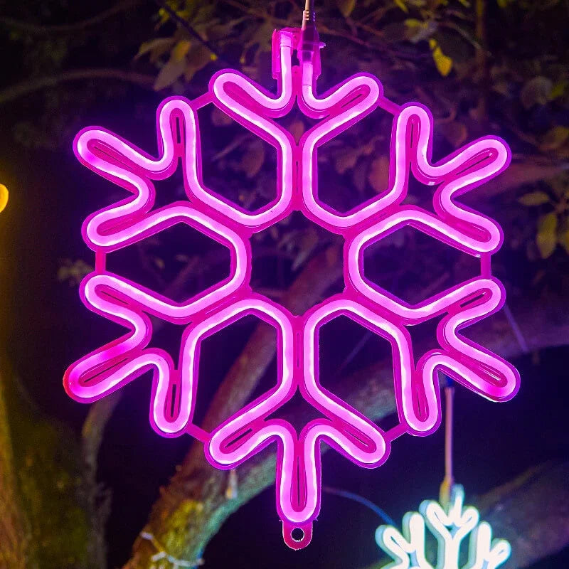 Luces LED de copos de nieve para decoración navideña en exteriores.