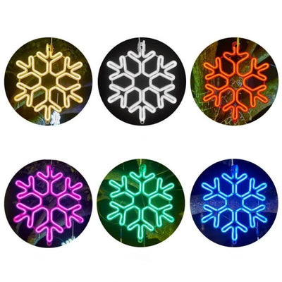 Luces LED de copos de nieve para decoración navideña en exteriores.