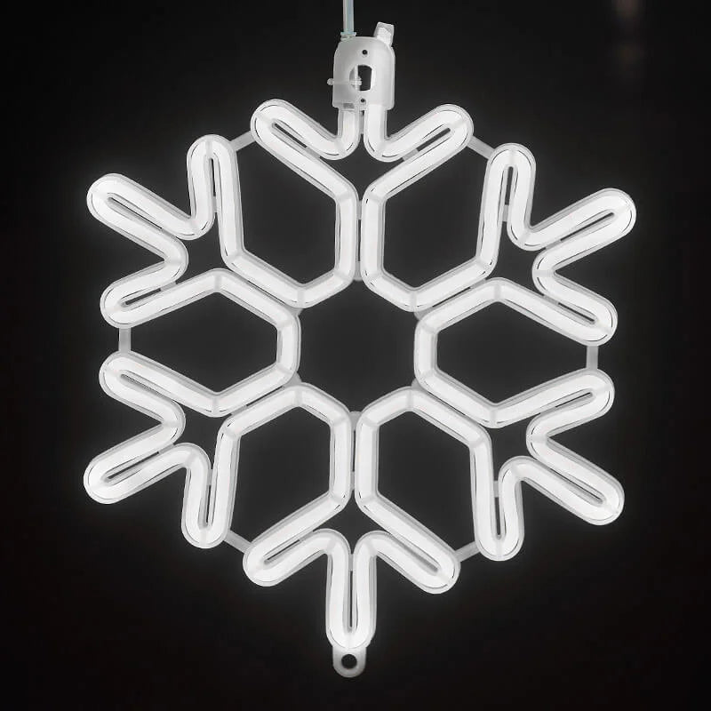 Luces LED de copos de nieve para decoración navideña en exteriores.