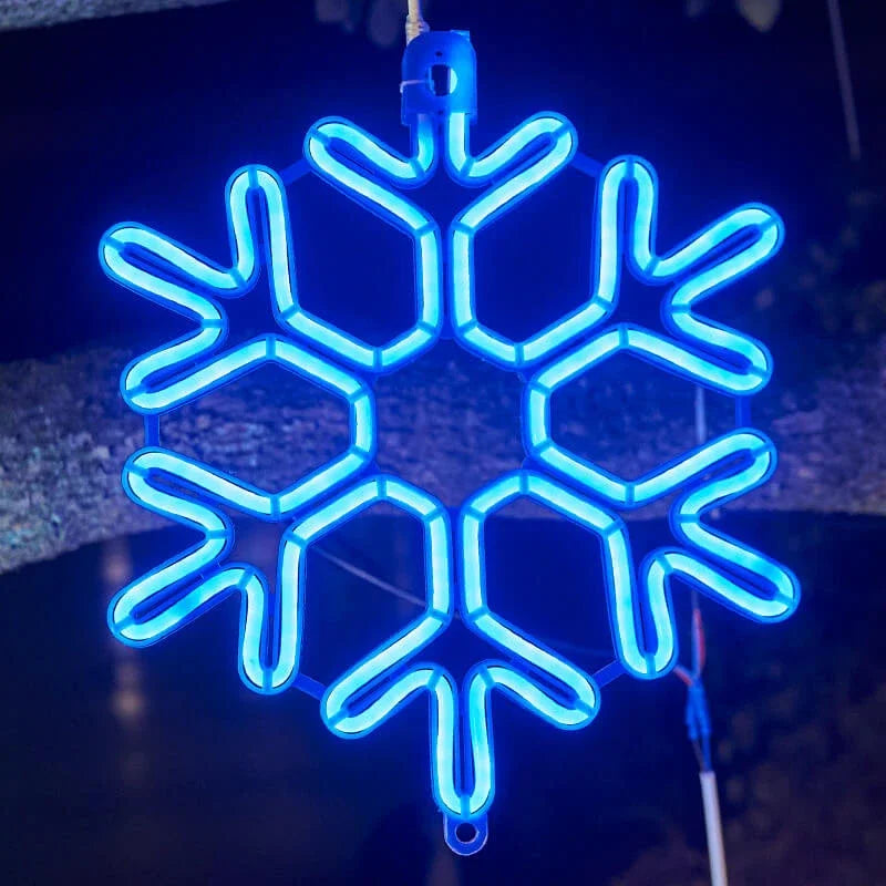 Luces LED de copos de nieve para decoración navideña en exteriores.