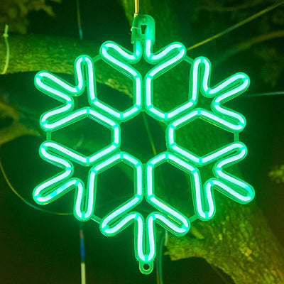Luces LED de copos de nieve para decoración navideña en exteriores.