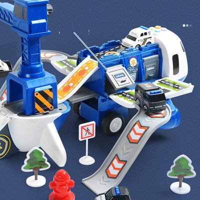 Großes Flugzeug-Spielset mit Baufahrzeugen