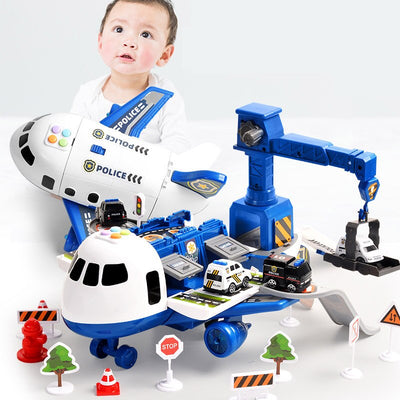 Großes Flugzeug-Spielset mit Baufahrzeugen