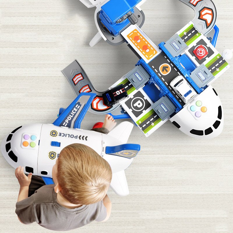 Großes Flugzeug-Spielset mit Baufahrzeugen