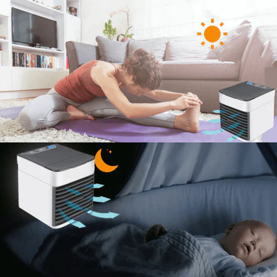 Tragbares Mini-Klimagerät - kühlt, befeuchtet und reinigt - 3-in-1 USB-Luftkühler