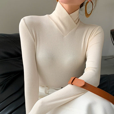 Stylischer Langarm-Rollkragenpullover für Damen