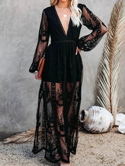 Mabyn - Zeitloses Maxikleid aus böhmischer Spitze für Frauen